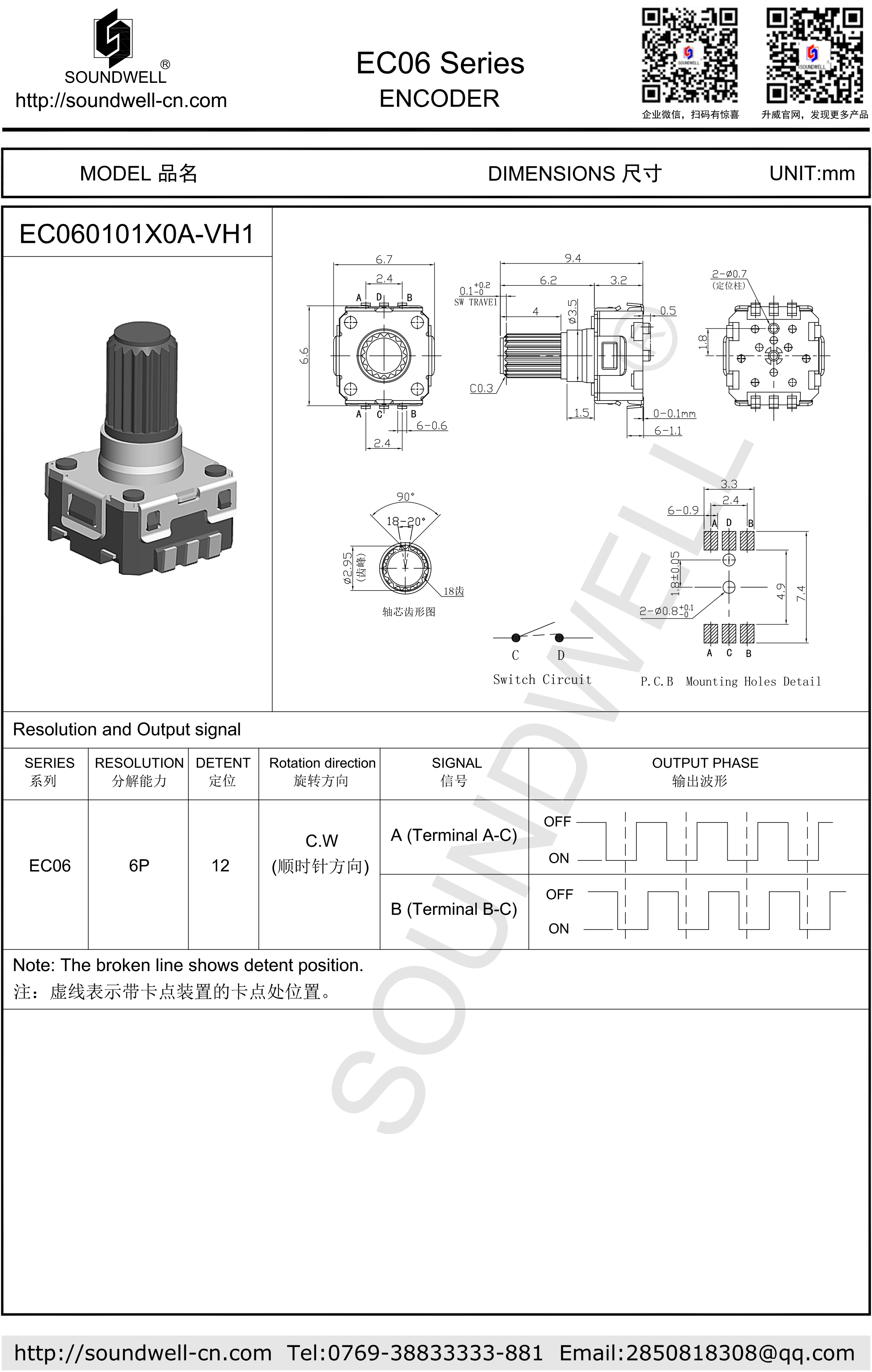 EC06 Switching Encoder Specification